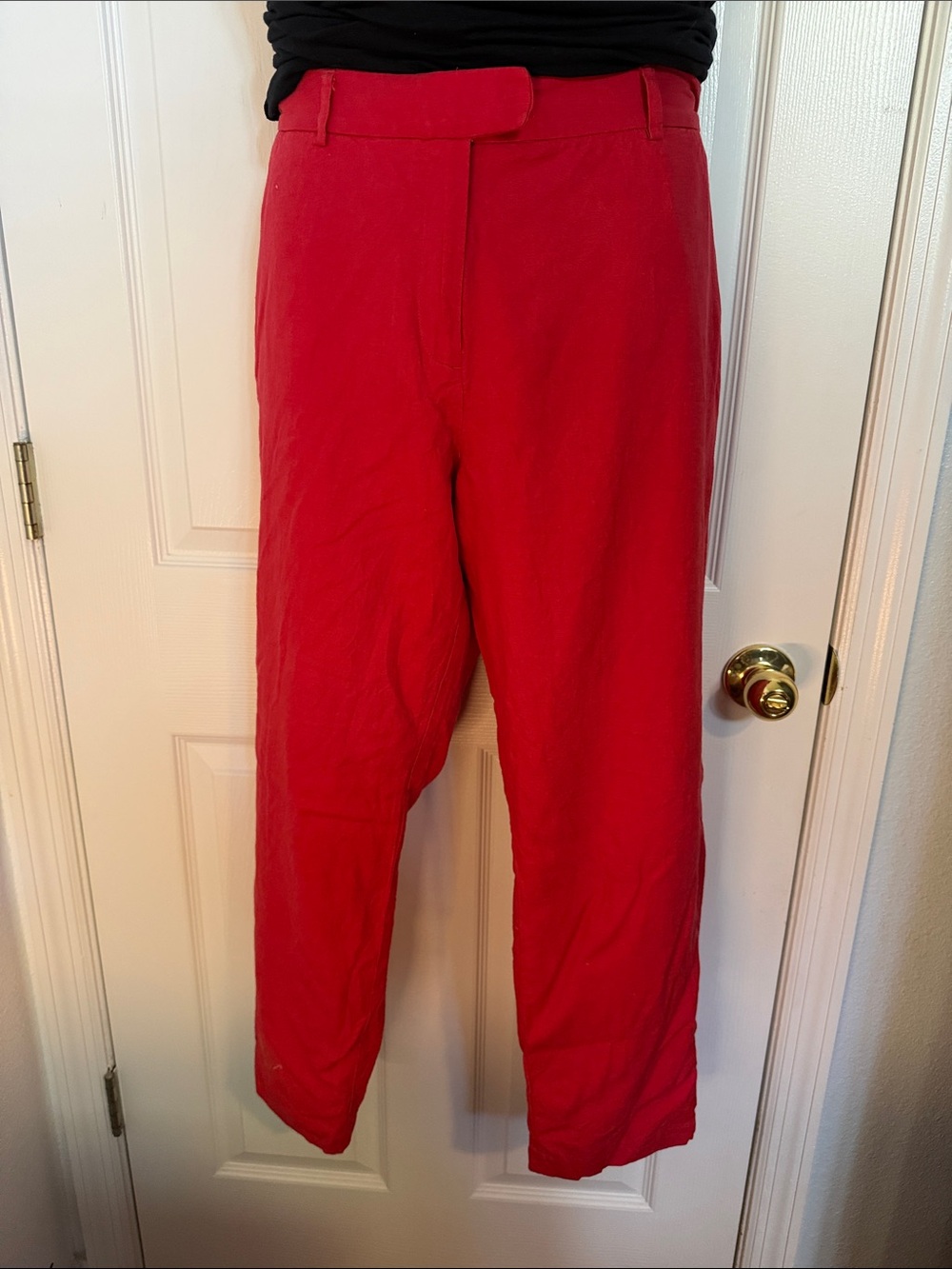 The Limited Bright Red Cropped High-Waist Pants